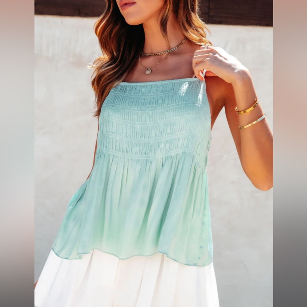 Smocked, Sage, baby doll top!